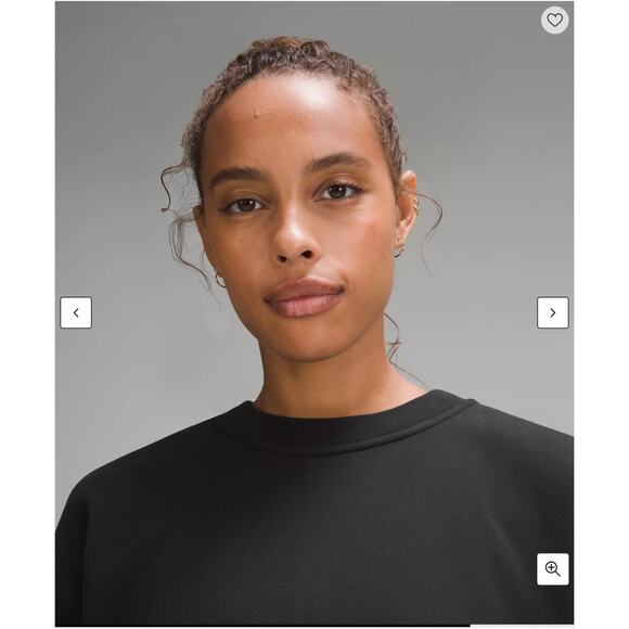 Lululemon Womens Perfectly Oversized Cropped Crew Sweatshirt Size 8 Black Casual - Picture 4 of 8